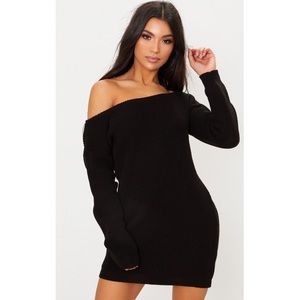 Pretty Little Thing Off the Shoulder sweater dress